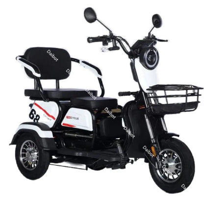 3 Wheel All Terrain Parent Child Electric Scooter 3 Seater For Elderly Adults 600W 48V Old Man Scooter Electric Tricycle Disable