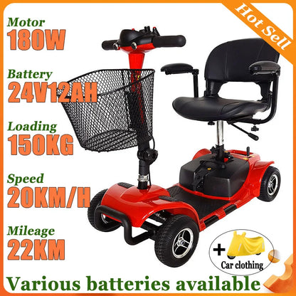 Mini Small Folding Disabled Electric Scooter Removable Lithium Battery Elderly Leisure Adult Commuting Portable Mobility Scooter