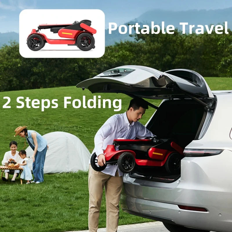 Folding Adult Electric Scooter For Long Distance With Seat 250W Senior Mobility Scooter Foldable For Travel With Basket