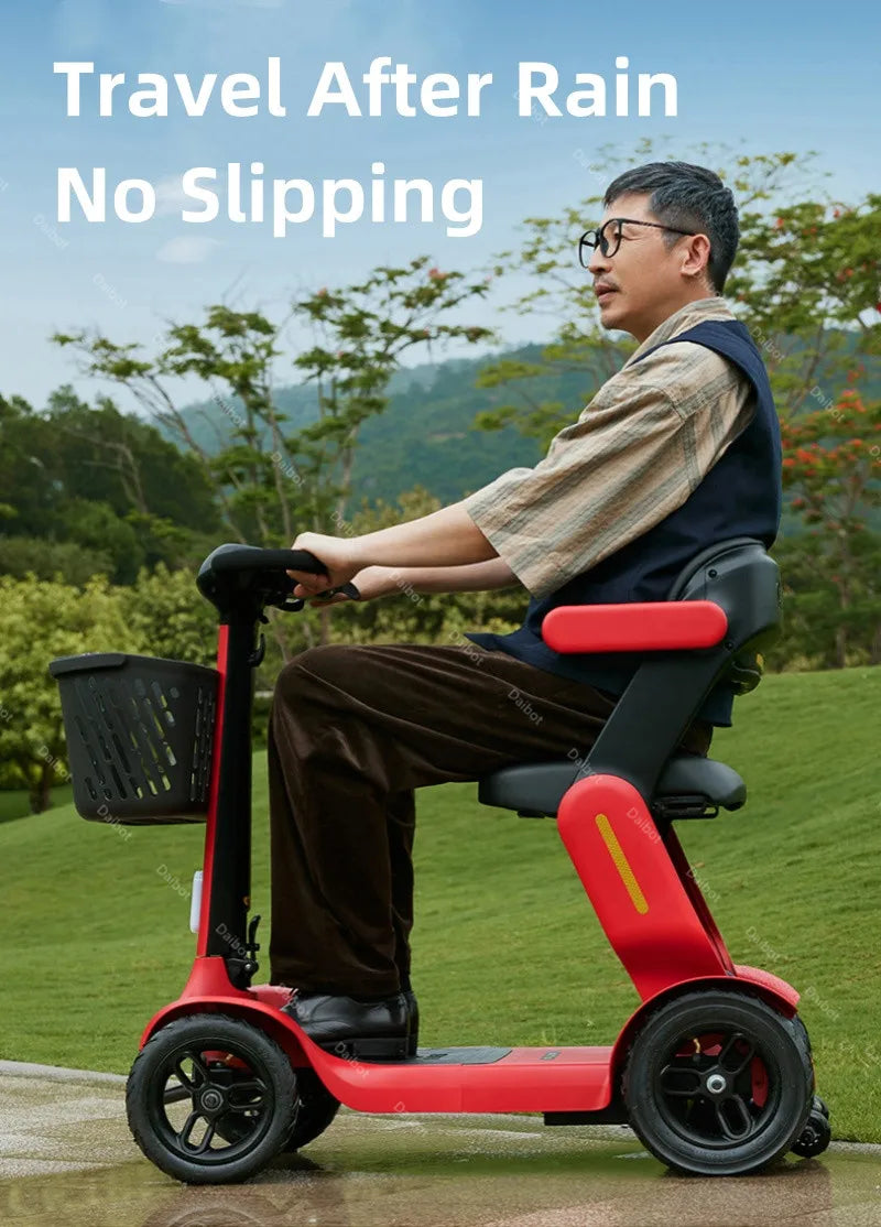 Folding Adult Electric Scooter For Long Distance With Seat 250W Senior Mobility Scooter Foldable For Travel With Basket