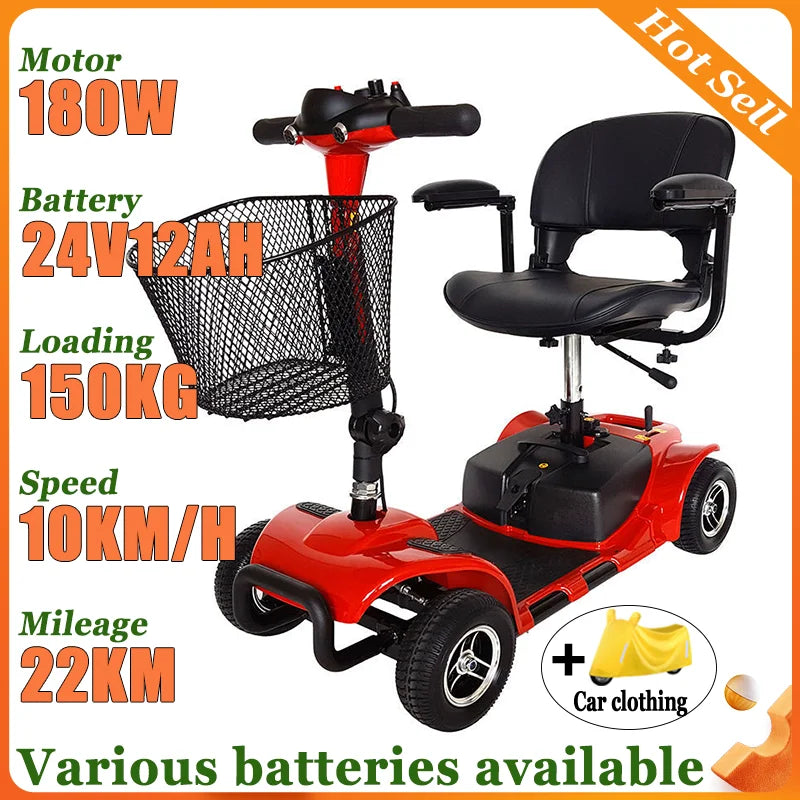 Adult Commuting Portable Mobility Scooter Mini Small Folding Disabled Electric Scooter Removable Lithium Battery Elderly Leisure