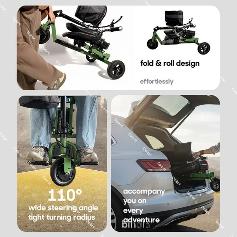 Portable Foldable Electric Scooter With 3 Wheels For Adults 350W 48V Elderly Electric Tricycle With Basket Armrest