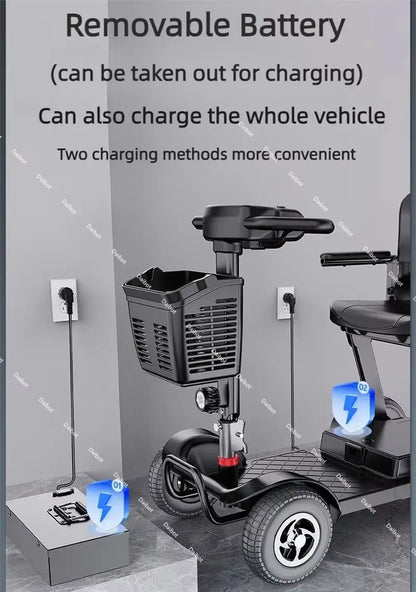 Travel Mini Electric Scooter 4 Wheel City With Seat That Folds For Adults Seniors 350W  Pre-Assembled Folding Mobility Scooter