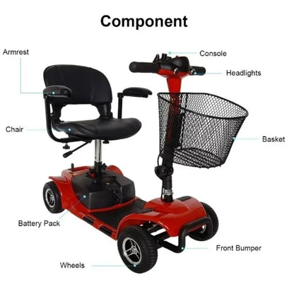 Mini Small Folding Disabled Electric Scooter Removable Lithium Battery Elderly Leisure Adult Commuting Portable Mobility Scooter