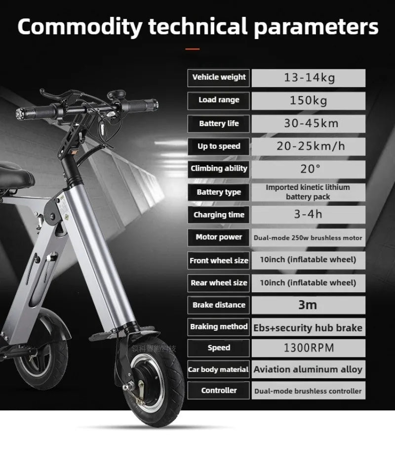 NEW Adult Leisure Light Electric Dirt Bike Mini Small Portable Fold Electric Tricycle Elderly  Riding Commuting Electric Scooter