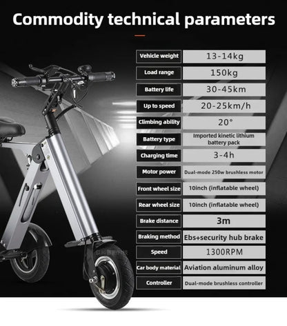 NEW Adult Leisure Light Electric Dirt Bike Mini Small Portable Fold Electric Tricycle Elderly  Riding Commuting Electric Scooter