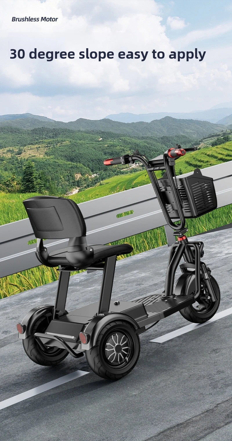 Disabled Commuting Mobility Scooter Mini Small Elderly Leisure Electric Bike Folding Removable Lithium Battery Electric Tricycle