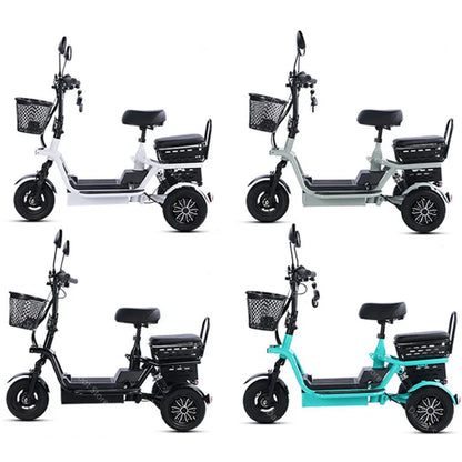 3 Seater Parent Child Electric Scooter 3 Wheel Foldable Baby Seat For Long Distance 800w 48v Mini Electric Tricycle For Women