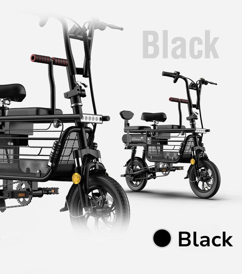 12 Inches Electric Bicycle Anti-theft Leisure Long Life Electric Bike Adult Commuting Removable Lithium Battery Mobility Scooter
