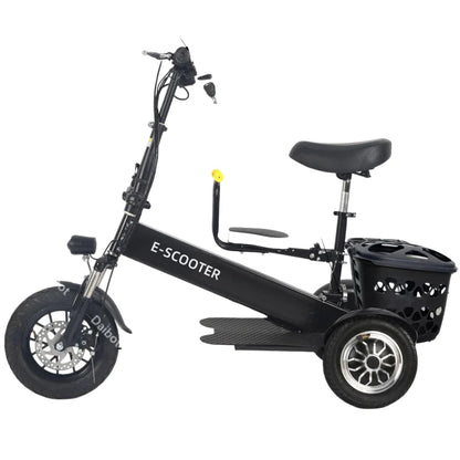 Lightweight Mobility Scooter Foldable With Basket For Adults Electric Scooter Senior Triple Shock Absorption 500W Trike 2 Seats