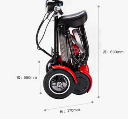 Mini Small Disabled Mobility Scooter Portable Removable Battery Adult Electric Tricycle Elderly Commuting Fold Electric Scooter