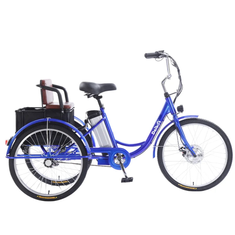 Family Ebike With Kid Seat 3 Wheels For Adults 24Inch Elderly Electric Bike With Cargo Lightweight Electric Bicycle 2 People