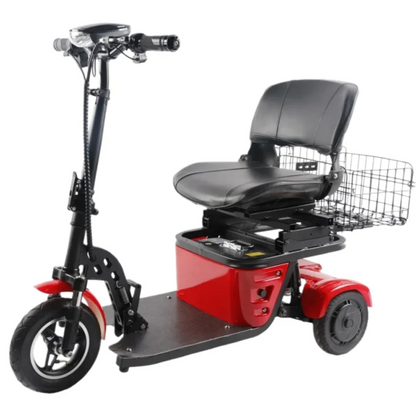 Mini Folding Electric Scooter For Elderly With Training Wheels 500W 36V 3 Wheels Mobility Scooter With Basket For Old People
