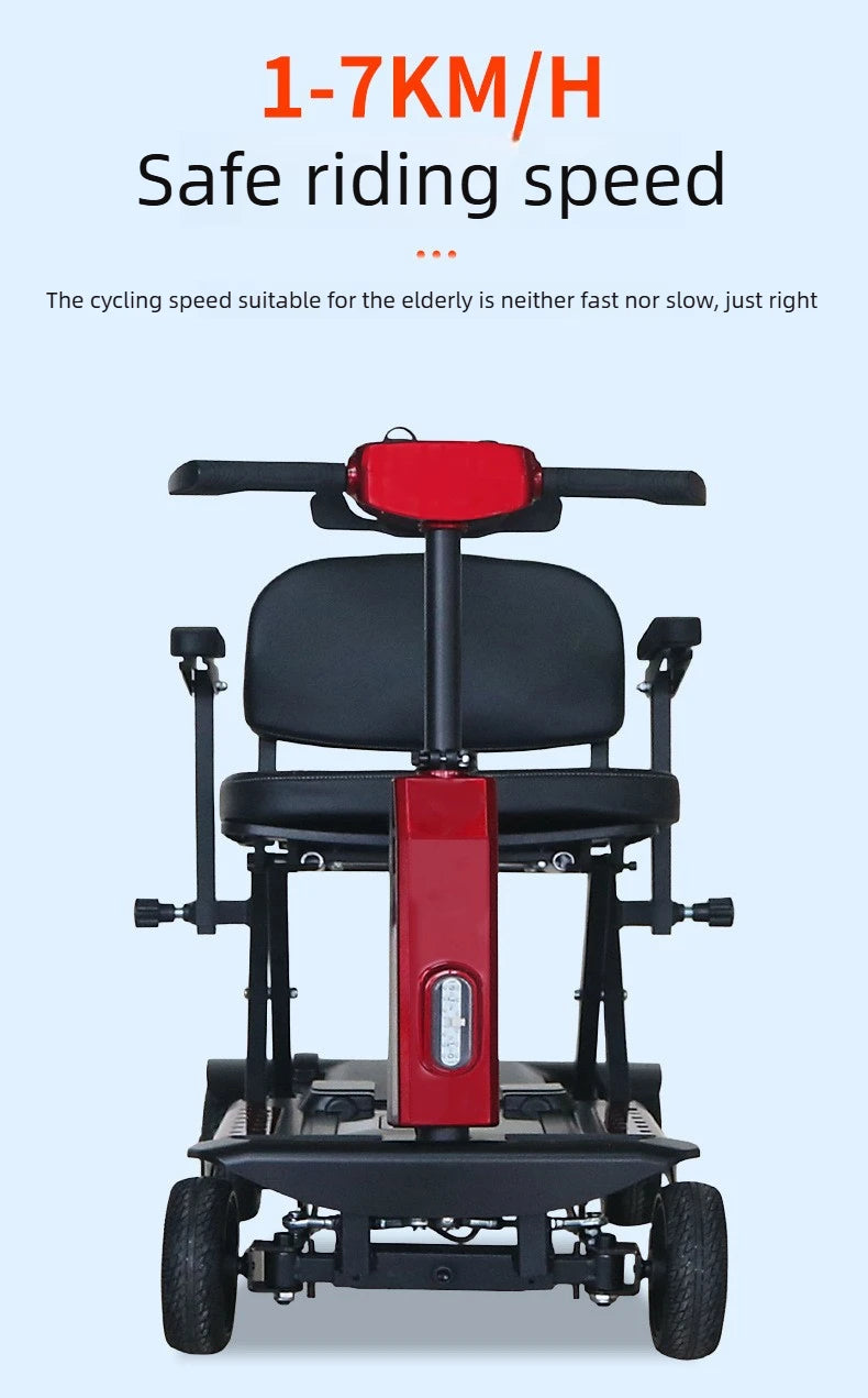 4 Wheel Small Lightweight Lithium Battery Mobile Scooter Adult Electric Scooter Disabled People Electric Folding Commuting Fold