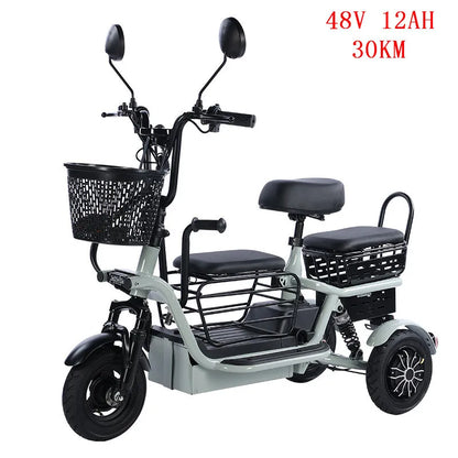 3 Seater Parent Child Electric Scooter 3 Wheel Foldable Baby Seat For Long Distance 800w 48v Mini Electric Tricycle For Women